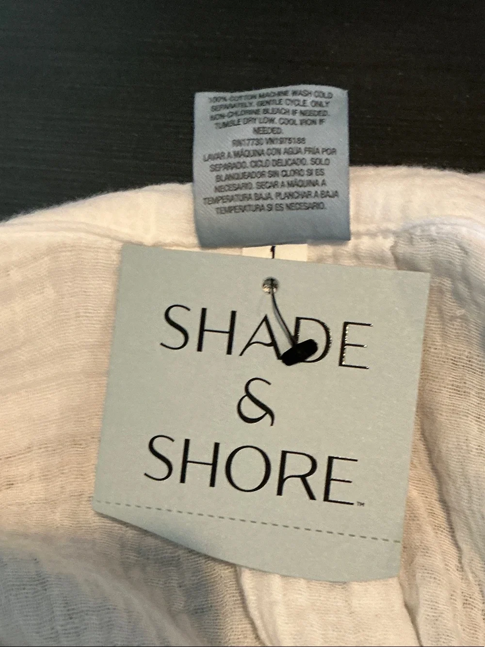 Shade & Shore White Lightweight Button-Front Swim Coverup